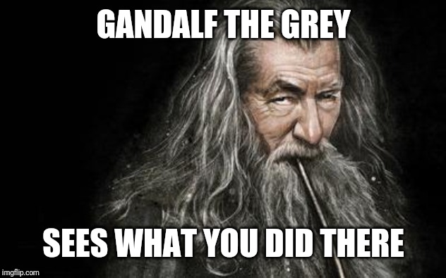 Clever Gandalf | GANDALF THE GREY SEES WHAT YOU DID THERE | image tagged in clever gandalf | made w/ Imgflip meme maker