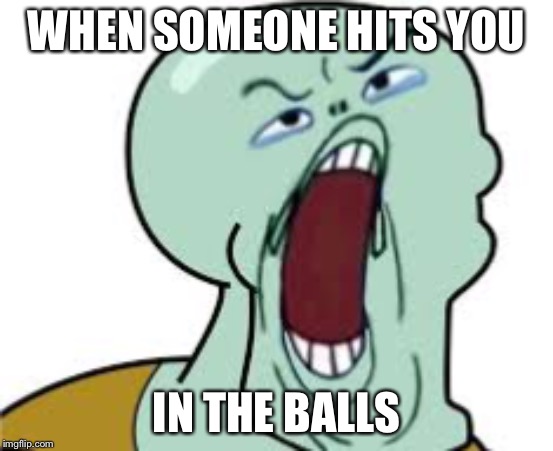 WHEN SOMEONE HITS YOU; IN THE BALLS | image tagged in dont you squidward | made w/ Imgflip meme maker