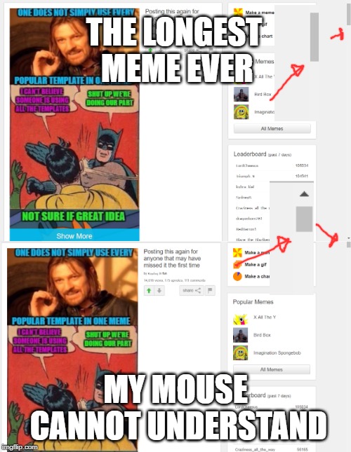 THE LONGEST MEME EVER; MY MOUSE CANNOT UNDERSTAND | image tagged in mouse | made w/ Imgflip meme maker