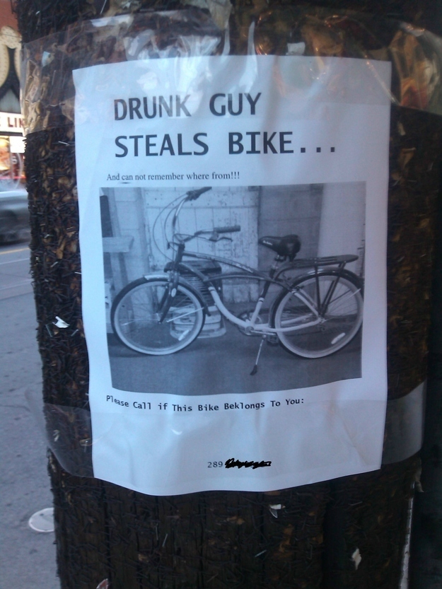 Drunk steals bike Blank Meme Template
