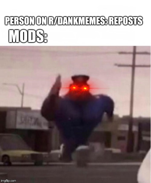 Don't repost | PERSON ON R/DANKMEMES: REPOSTS; MODS: | image tagged in mods | made w/ Imgflip meme maker