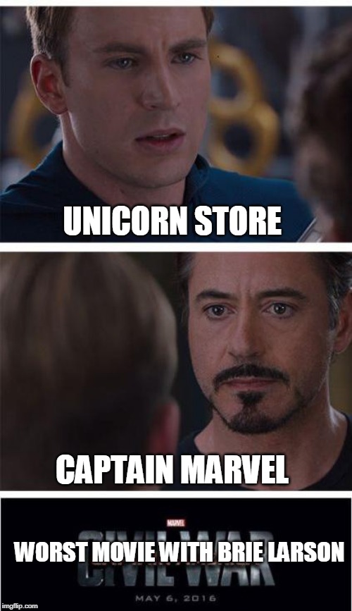 If only we could create a poll in the title   of  a meme .... X) | UNICORN STORE; CAPTAIN MARVEL; WORST MOVIE WITH BRIE LARSON | image tagged in brie larson | made w/ Imgflip meme maker