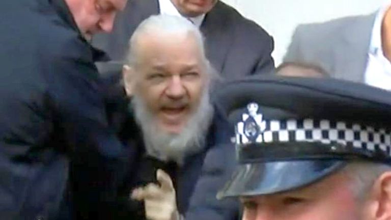 Julian Assange arrested shouting Blank Meme Template