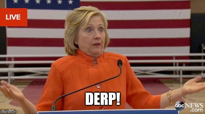 Hillary Clinton Fail | DERP! | image tagged in hillary clinton fail | made w/ Imgflip meme maker