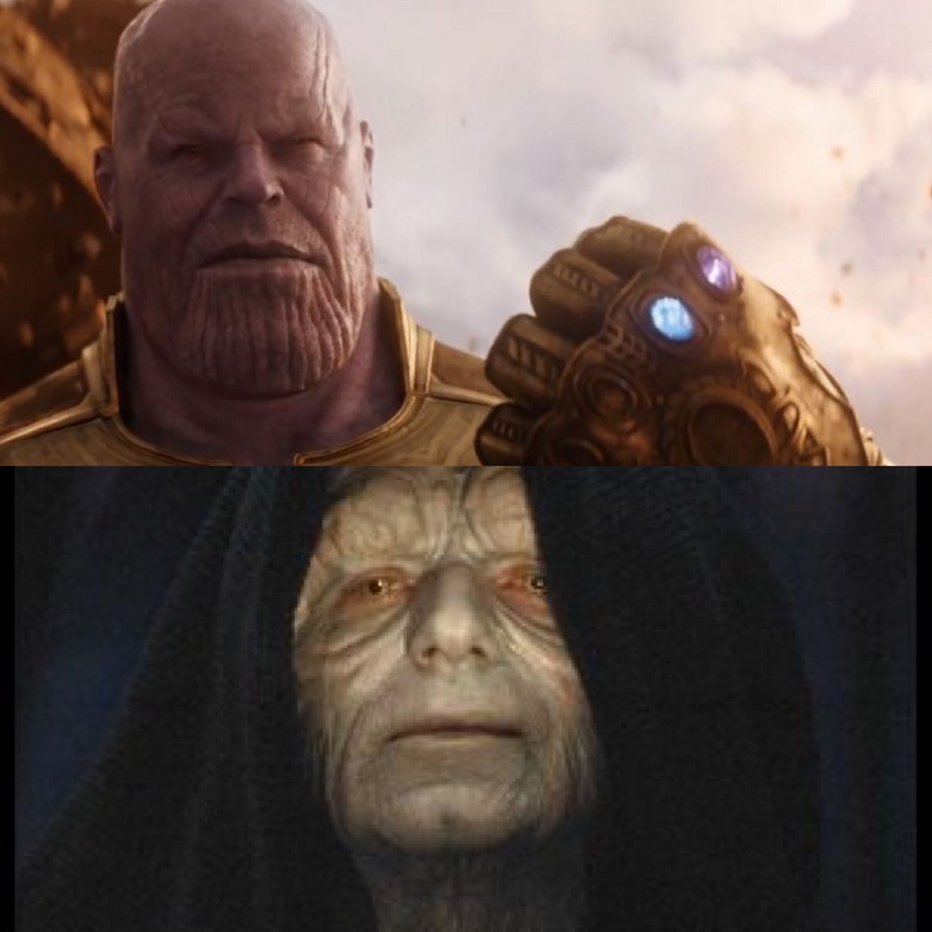 High Quality Thanos vs Palpatine Blank Meme Template