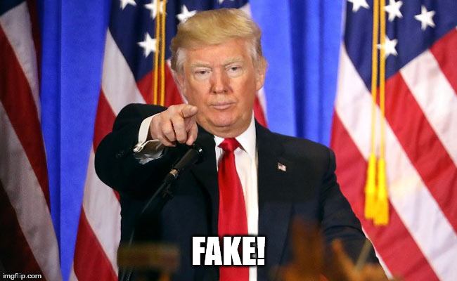 Trump Fake News | FAKE! | image tagged in trump fake news | made w/ Imgflip meme maker