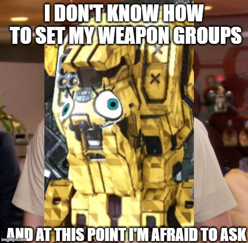 Afraid To Ask Andy Meme | I DON'T KNOW HOW TO SET MY WEAPON GROUPS; AND AT THIS POINT I'M AFRAID TO ASK | image tagged in memes,afraid to ask andy | made w/ Imgflip meme maker