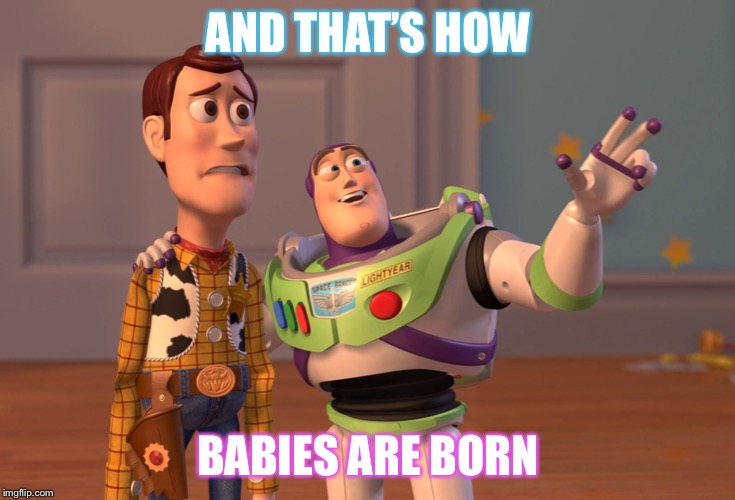 X, X Everywhere Meme | AND THAT’S HOW; BABIES ARE BORN | image tagged in memes,x x everywhere | made w/ Imgflip meme maker