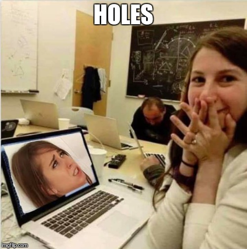Holes | HOLES | image tagged in nasalies | made w/ Imgflip meme maker