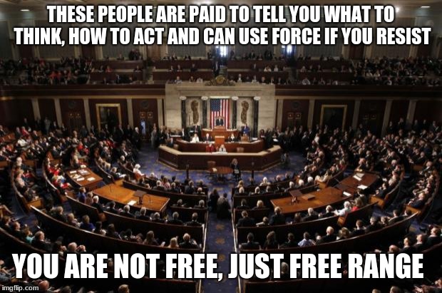 Obey your masters | THESE PEOPLE ARE PAID TO TELL YOU WHAT TO THINK, HOW TO ACT AND CAN USE FORCE IF YOU RESIST; YOU ARE NOT FREE, JUST FREE RANGE | image tagged in congress,slavery,criminals hold office,vote them out,congress sucks,vote against incumbents | made w/ Imgflip meme maker