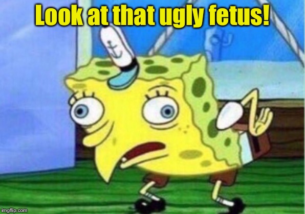 Mocking Spongebob Meme | Look at that ugly fetus! | image tagged in memes,mocking spongebob | made w/ Imgflip meme maker