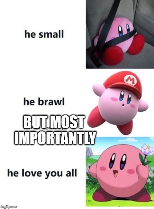BUT MOST IMPORTANTLY | image tagged in wholesome kirby | made w/ Imgflip meme maker