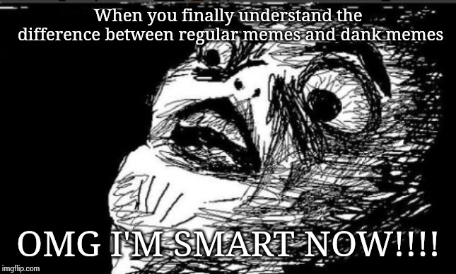 Gasp Rage Face Meme | When you finally understand the difference between regular memes and dank memes; OMG I'M SMART NOW!!!! | image tagged in memes,gasp rage face | made w/ Imgflip meme maker