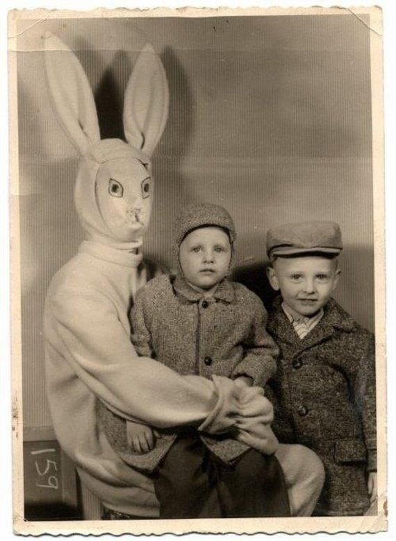 Easter bunny vintage Blank Meme Template