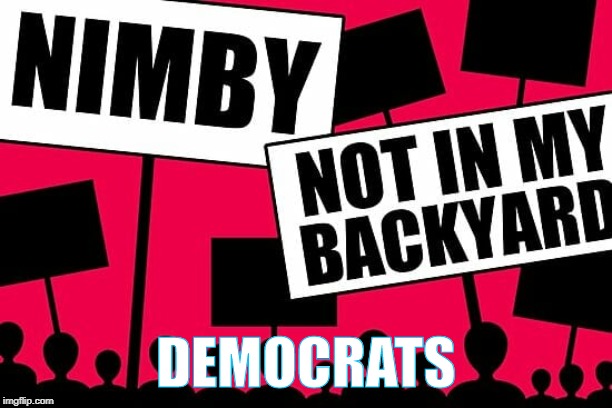 Democrats want Americans to deal with it. | DEMOCRATS | image tagged in nimby,democrats,illegals,immigrants | made w/ Imgflip meme maker
