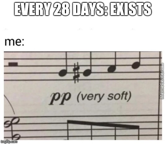 Every time... | EVERY 28 DAYS: EXISTS | image tagged in period,women,memes | made w/ Imgflip meme maker