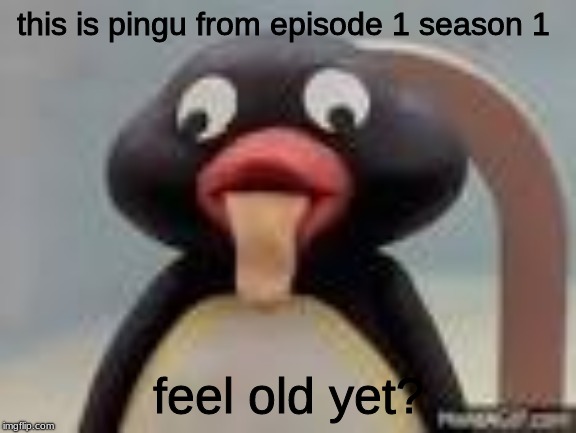 feel old yet pingu | this is pingu from episode 1 season 1; feel old yet? | image tagged in pingu | made w/ Imgflip meme maker