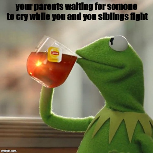 But That's None Of My Business | your parents waiting for somone to cry while you and you siblings fight | image tagged in memes,but thats none of my business,kermit the frog | made w/ Imgflip meme maker