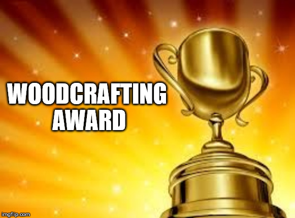 Award | WOODCRAFTING AWARD | image tagged in award | made w/ Imgflip meme maker