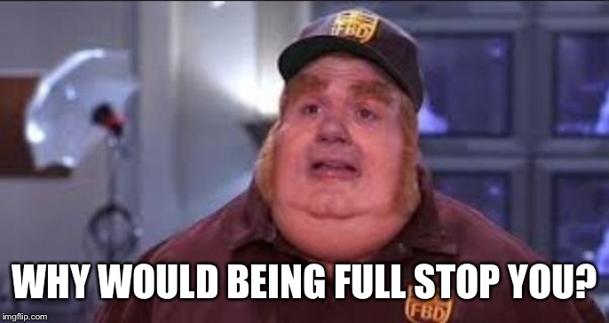 Fat Bastard | WHY WOULD BEING FULL STOP YOU? | image tagged in fat bastard | made w/ Imgflip meme maker