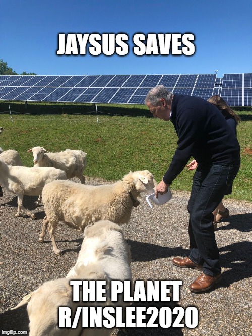 Jay Inslee for President - Join the (unofficial) movement on Reddit at r/Inslee2020 | JAYSUS SAVES; THE PLANET R/INSLEE2020 | image tagged in inslee,climate change,presidential race,solar power,awesome,captain planet | made w/ Imgflip meme maker