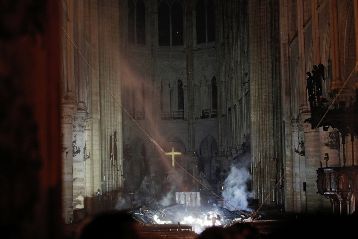 Cross in Notre Dame Blank Meme Template