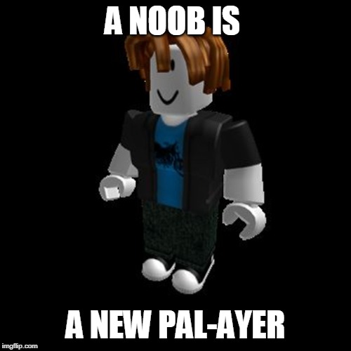 ROBLOX Meme | A NOOB IS; A NEW PAL-AYER | image tagged in roblox meme | made w/ Imgflip meme maker