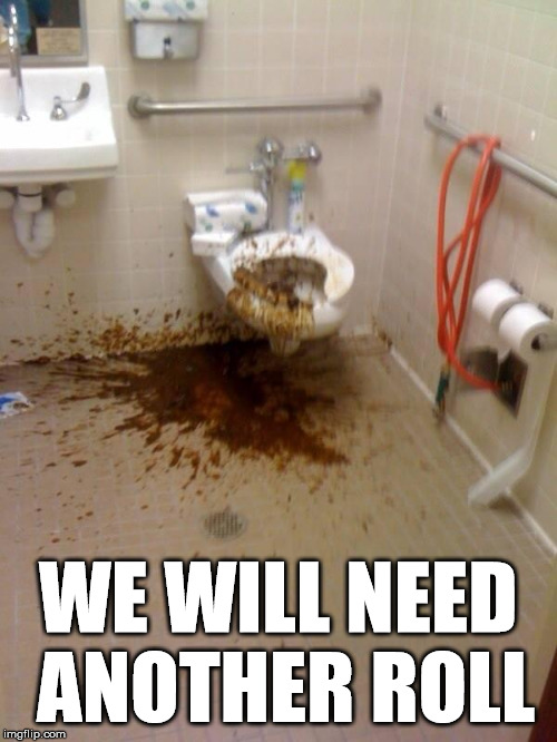 Girls poop too | WE WILL NEED ANOTHER ROLL | image tagged in girls poop too | made w/ Imgflip meme maker
