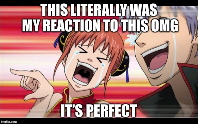 Anime Laugh | THIS LITERALLY WAS MY REACTION TO THIS OMG IT’S PERFECT | image tagged in anime laugh | made w/ Imgflip meme maker