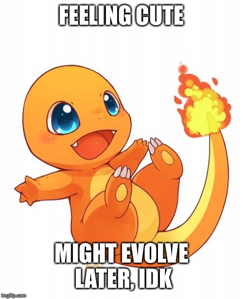 Feeling cute | FEELING CUTE; MIGHT EVOLVE LATER, IDK | image tagged in cute,pokemon | made w/ Imgflip meme maker