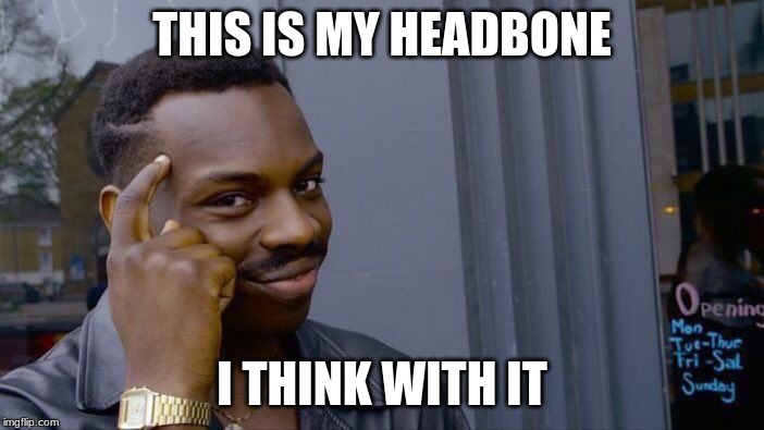 Roll Safe Think About It | THIS IS MY HEADBONE; I THINK WITH IT | image tagged in memes,roll safe think about it | made w/ Imgflip meme maker