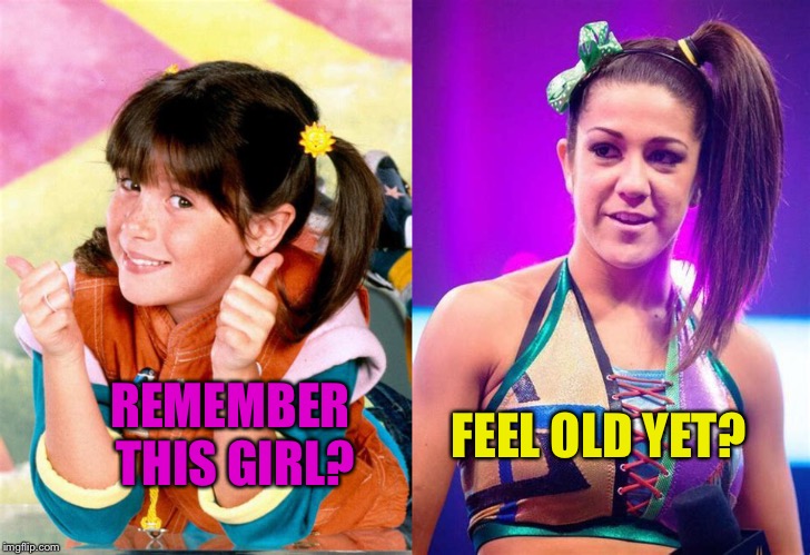 30 Year Challenge | FEEL OLD YET? REMEMBER THIS GIRL? | image tagged in punky brewster,bayley,wwe,80s,1980s,memes | made w/ Imgflip meme maker