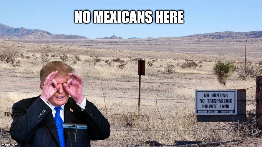 No mexicans here | NO MEXICANS HERE | image tagged in donald trump | made w/ Imgflip meme maker