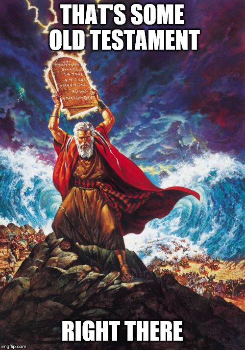 Moses | THAT'S SOME OLD TESTAMENT RIGHT THERE | image tagged in moses | made w/ Imgflip meme maker