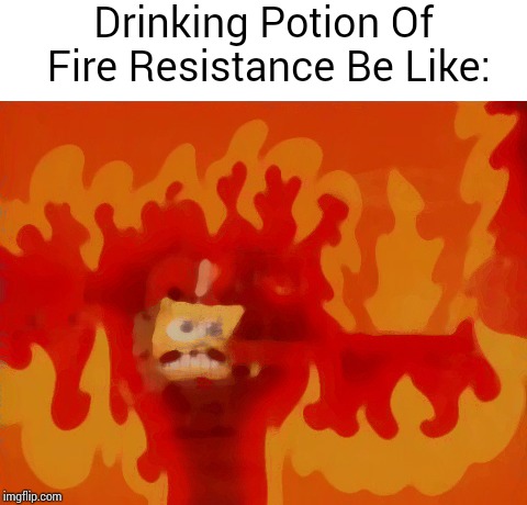 Minecraft | Drinking Potion Of Fire Resistance Be Like: | image tagged in dank memes,minecraft | made w/ Imgflip meme maker