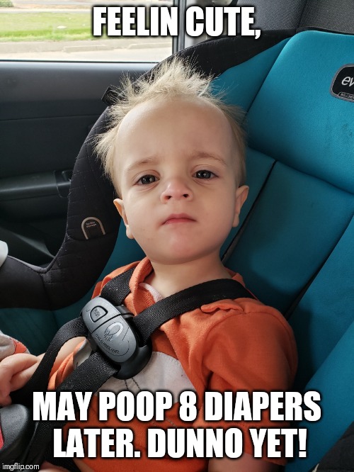 Elric | FEELIN CUTE, MAY POOP 8 DIAPERS LATER. DUNNO YET! | image tagged in elric | made w/ Imgflip meme maker