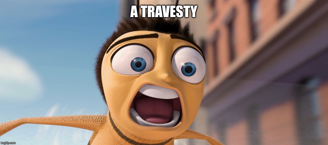 bee movie | A TRAVESTY | image tagged in bee movie | made w/ Imgflip meme maker