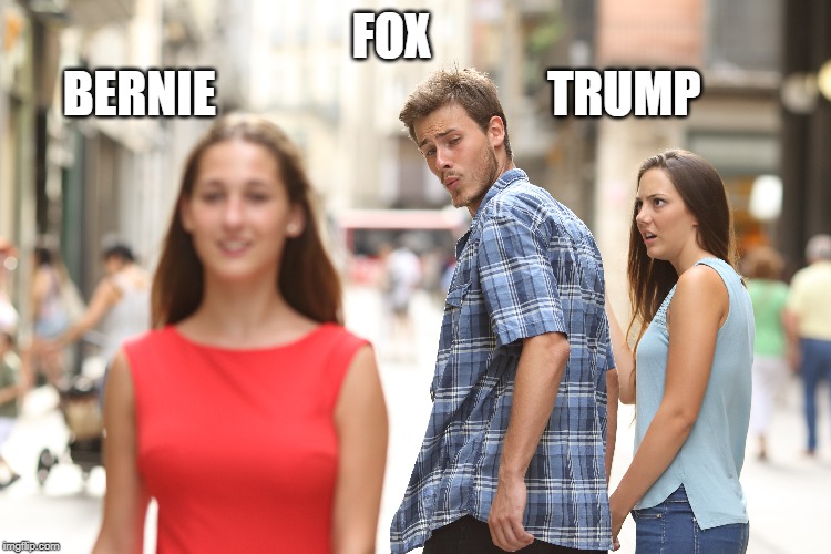 Trump Jealous of Bernie | FOX                       BERNIE                                  TRUMP | image tagged in donald trump,bernie sanders,fox news | made w/ Imgflip meme maker