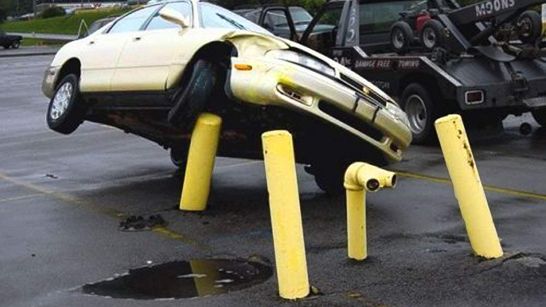 Parking pylons strike back Blank Meme Template