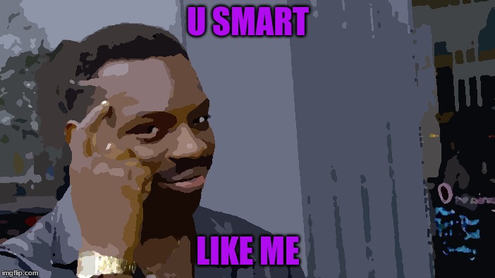 U SMART LIKE ME | image tagged in memes,roll safe think about it | made w/ Imgflip meme maker