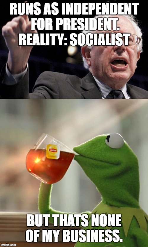 Buddy, the world has changed. Being independent means your a socialist! |  RUNS AS INDEPENDENT FOR PRESIDENT. REALITY: SOCIALIST; BUT THATS NONE OF MY BUSINESS. | image tagged in memes,but thats none of my business,bernie sanders | made w/ Imgflip meme maker
