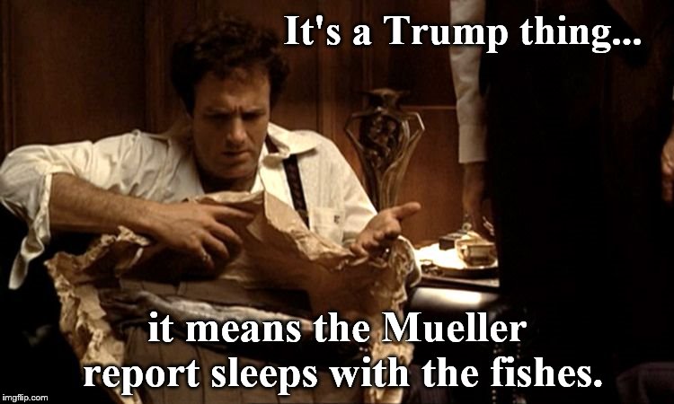 Going to the Mattresses! | It's a Trump thing... it means the Mueller report sleeps with the fishes. | image tagged in pissed | made w/ Imgflip meme maker
