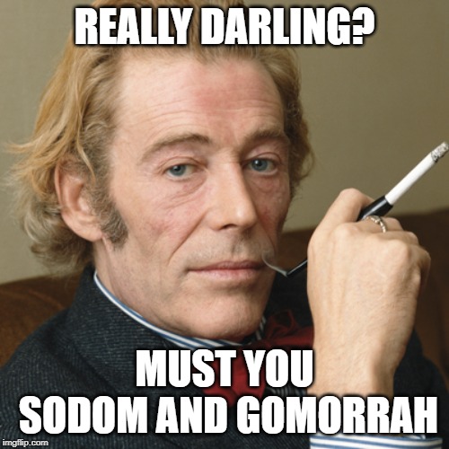 Really Darling | REALLY DARLING? MUST YOU SODOM AND GOMORRAH | image tagged in really darling | made w/ Imgflip meme maker