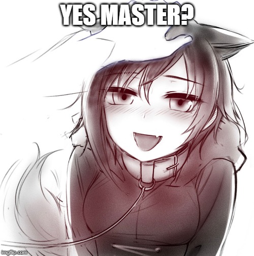 slave | YES MASTER? | image tagged in anime,slave | made w/ Imgflip meme maker