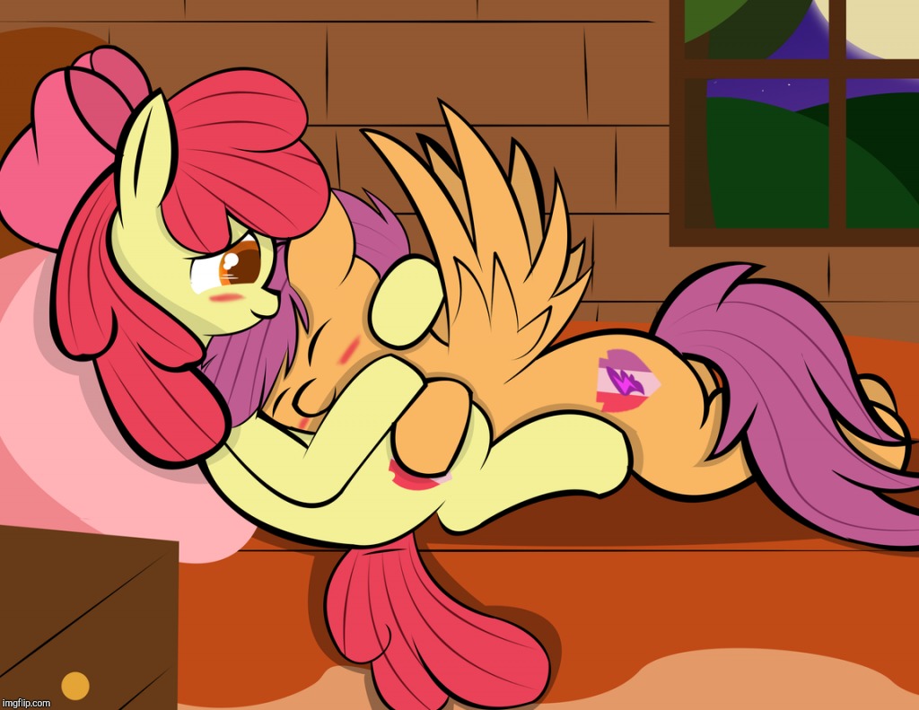 image tagged in apple bloom,scootaloo | made w/ Imgflip meme maker