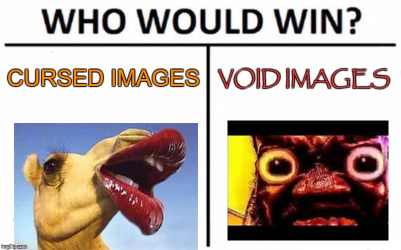 Who Would Win? Meme | CURSED IMAGES; VOID IMAGES | image tagged in memes,who would win | made w/ Imgflip meme maker