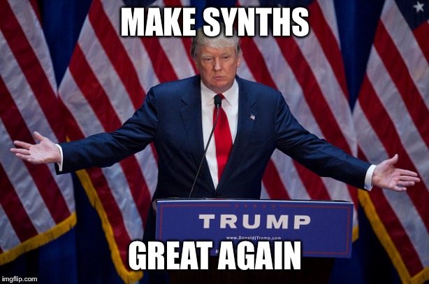 Donald Trump | MAKE SYNTHS; GREAT AGAIN | image tagged in donald trump | made w/ Imgflip meme maker