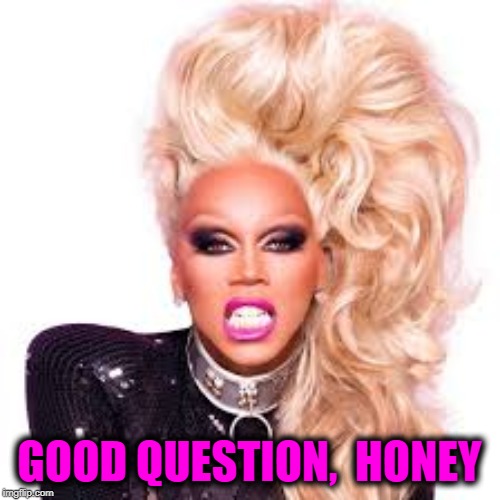 ru paul  | GOOD QUESTION,  HONEY | image tagged in ru paul | made w/ Imgflip meme maker