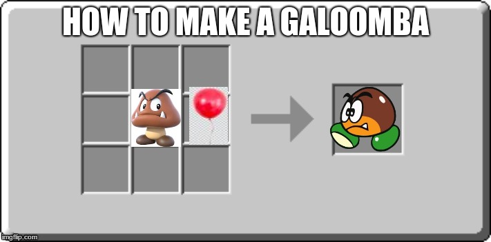 Crafting Table meme | HOW TO MAKE A GALOOMBA | image tagged in crafting table meme | made w/ Imgflip meme maker