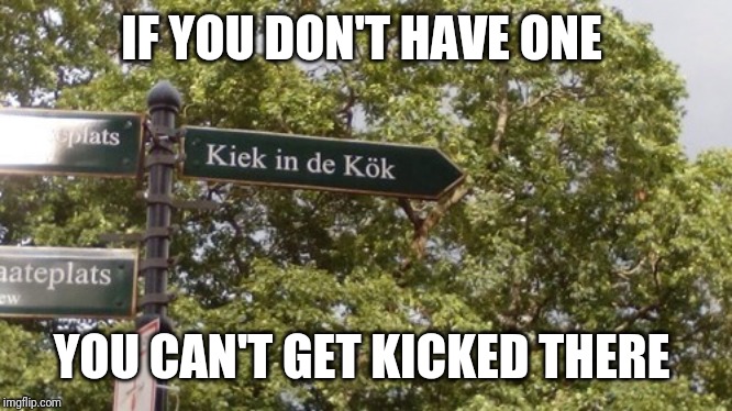 IF YOU DON'T HAVE ONE YOU CAN'T GET KICKED THERE | made w/ Imgflip meme maker